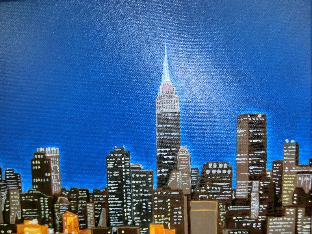 【ART】ニューヨーク摩天楼(朝隈敏彦真筆)WF3号