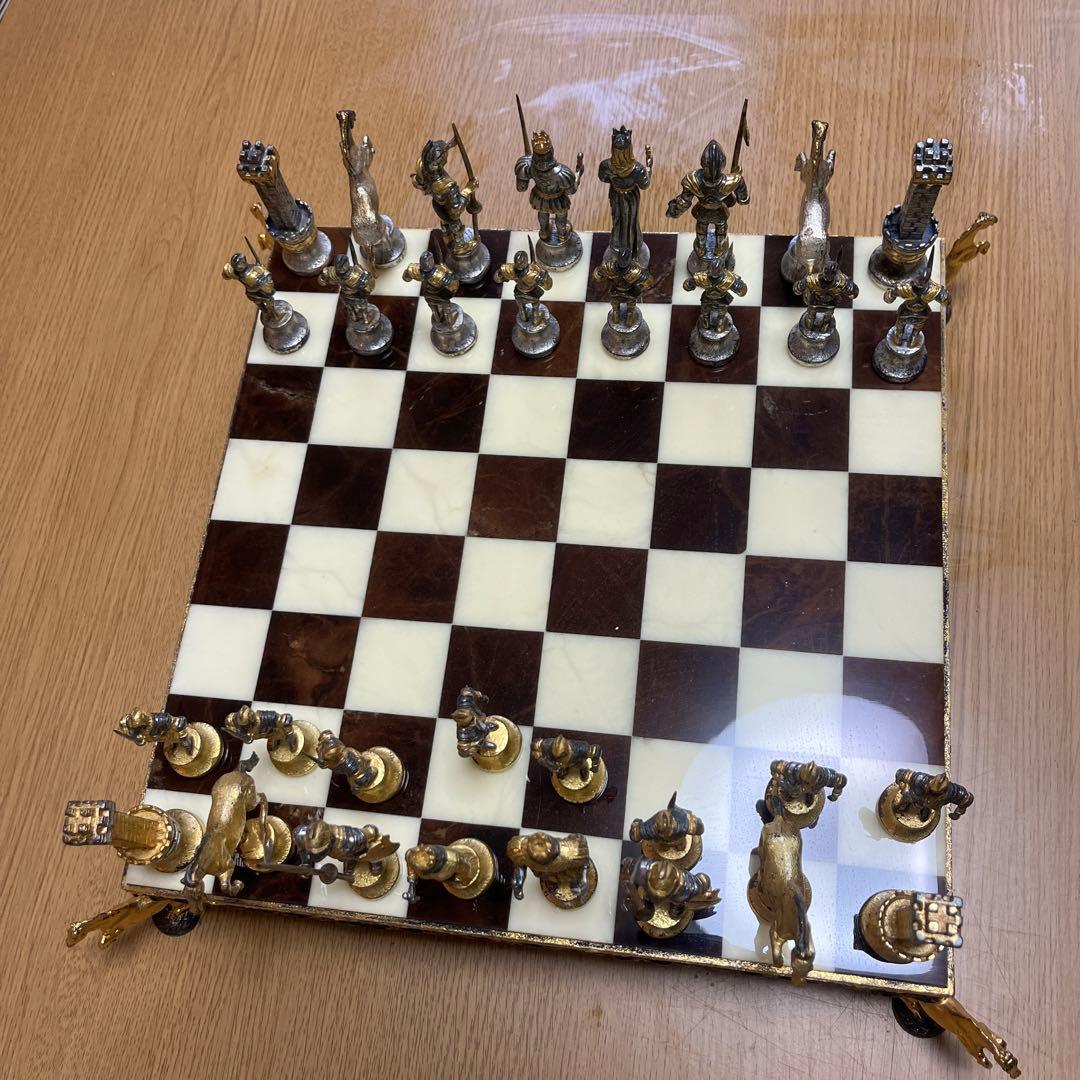 大理石 イタリア製 ヴィンテージ チェスセット - メルカリ