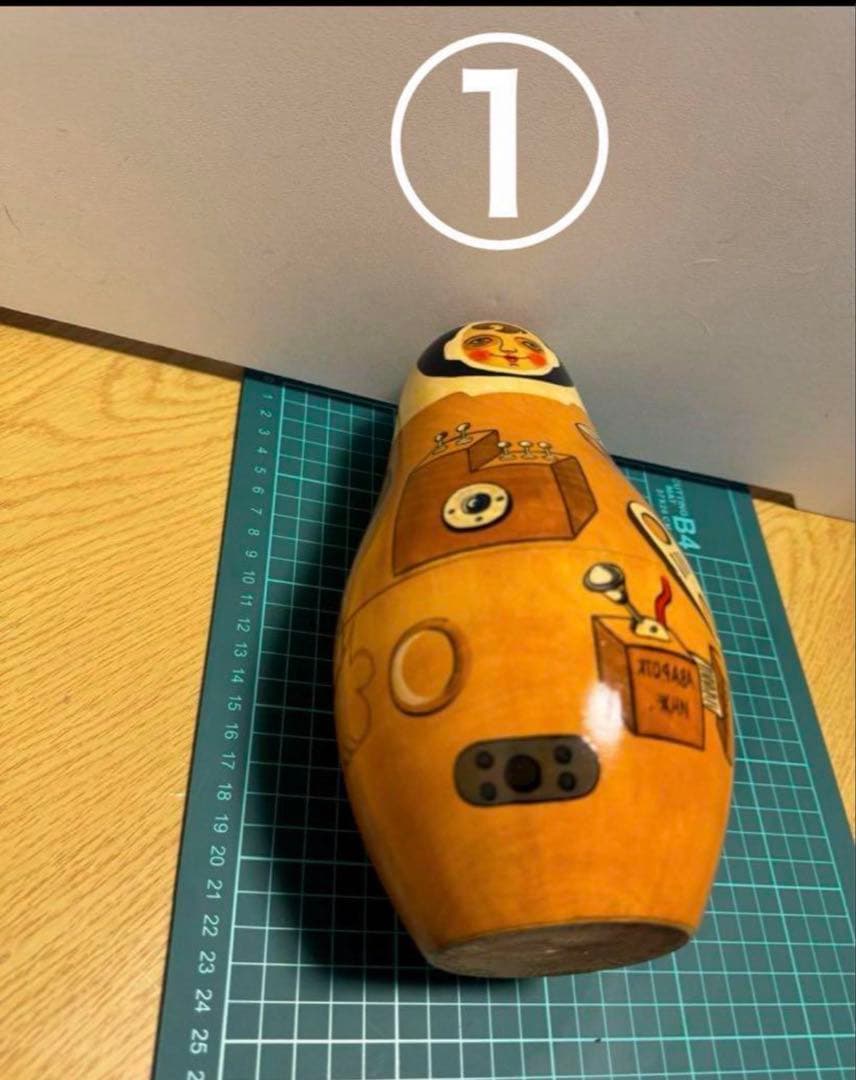 ロシア ヴィンテージ アーティスト 宇宙モチーフの大きなマトリョーシカ9組