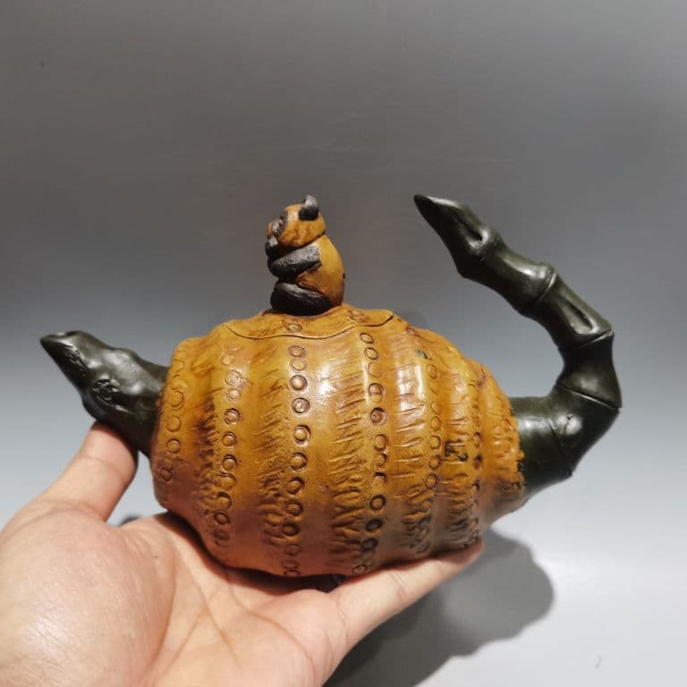 宜興 紫砂壷 パンダ竹の子壺 茶道具 煎茶道具 宜興 紫砂壷 パンダ竹の子壺 茶道具 煎茶道具