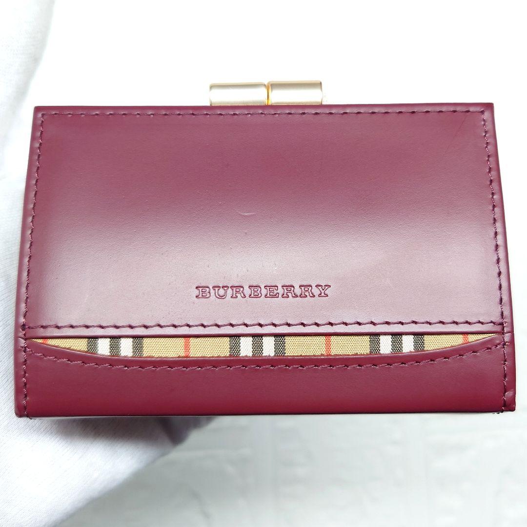 バーバリー　未使用に近い　極美品　レザー＆ノバチェック　ケース　レディース