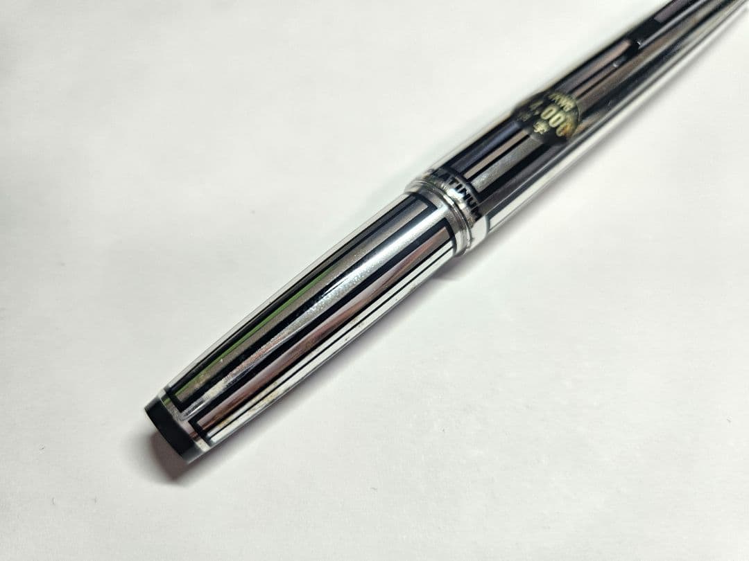 プラチナ万年筆 14KWG 細字 ショートストライプ 万年筆 廃番 廃盤