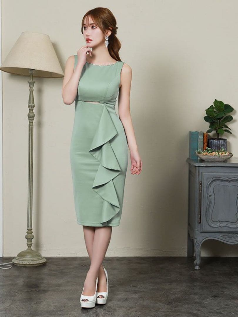 Veautt ヴュート　タイト　ドレス　キャバ　フリル　angelr XS