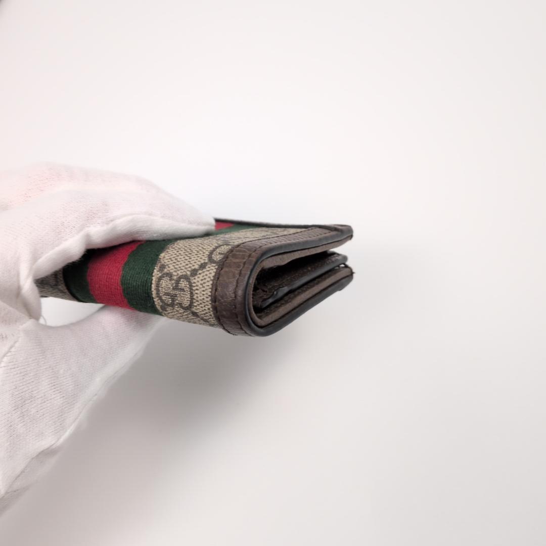 良品✨　グッチ ２つ折り財布 オフィディア PVC ブラウン 0I7