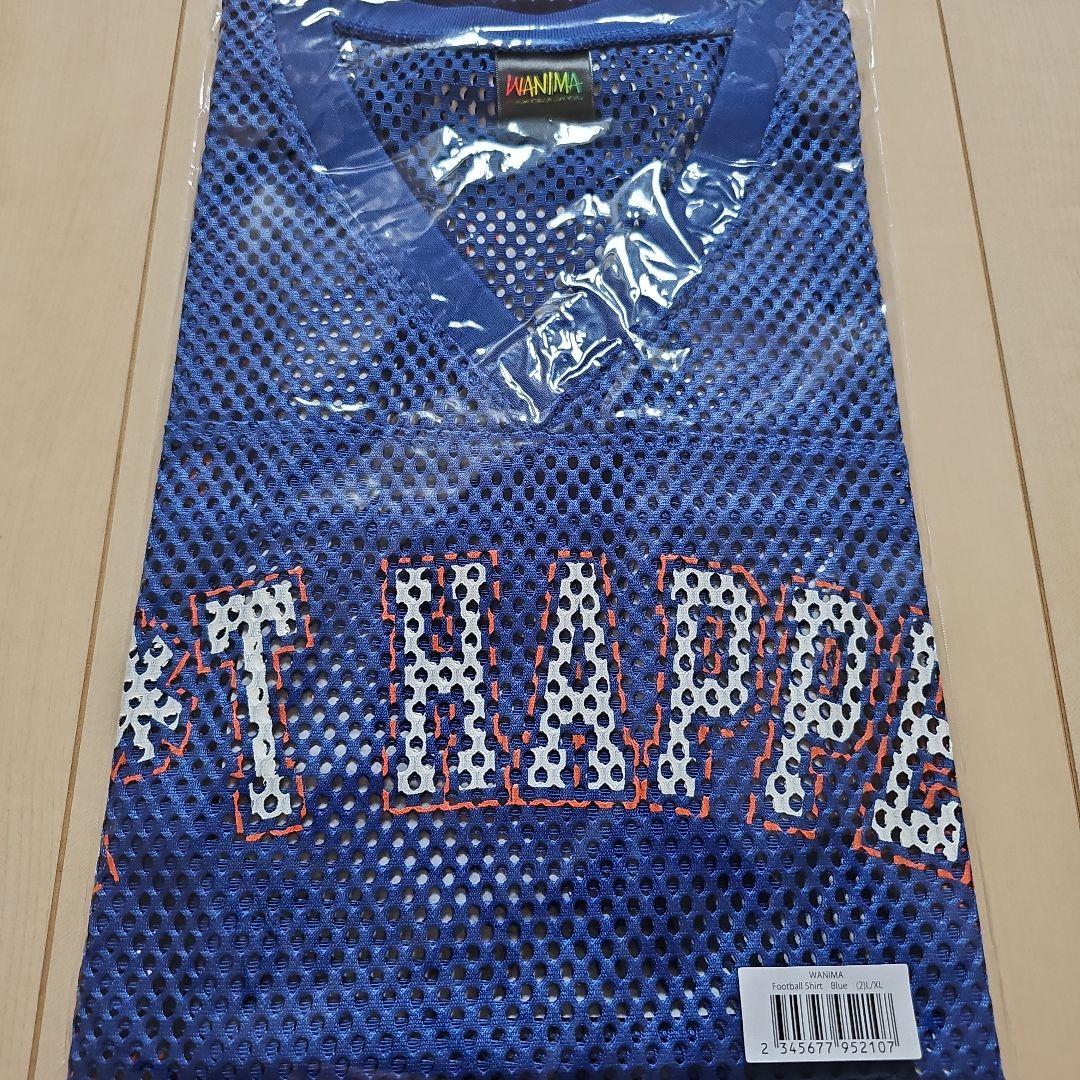 WANIMA フットボールシャツ L/XLサイズ ブルー - メルカリ