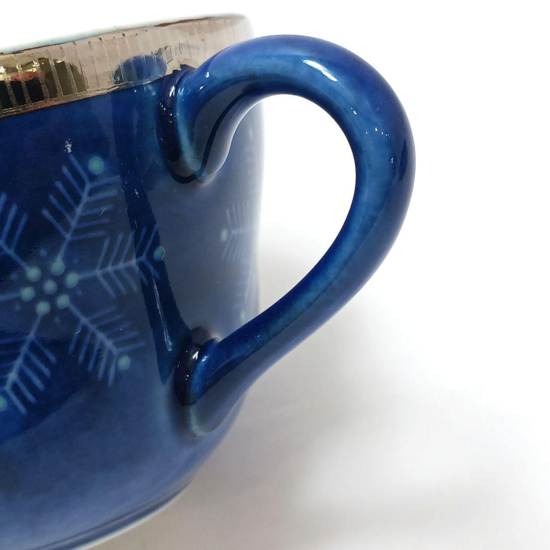 Y2716 十四代 今泉今右衛門造 本人作 色絵吹墨墨はじき 雪文 珈琲碗　#4