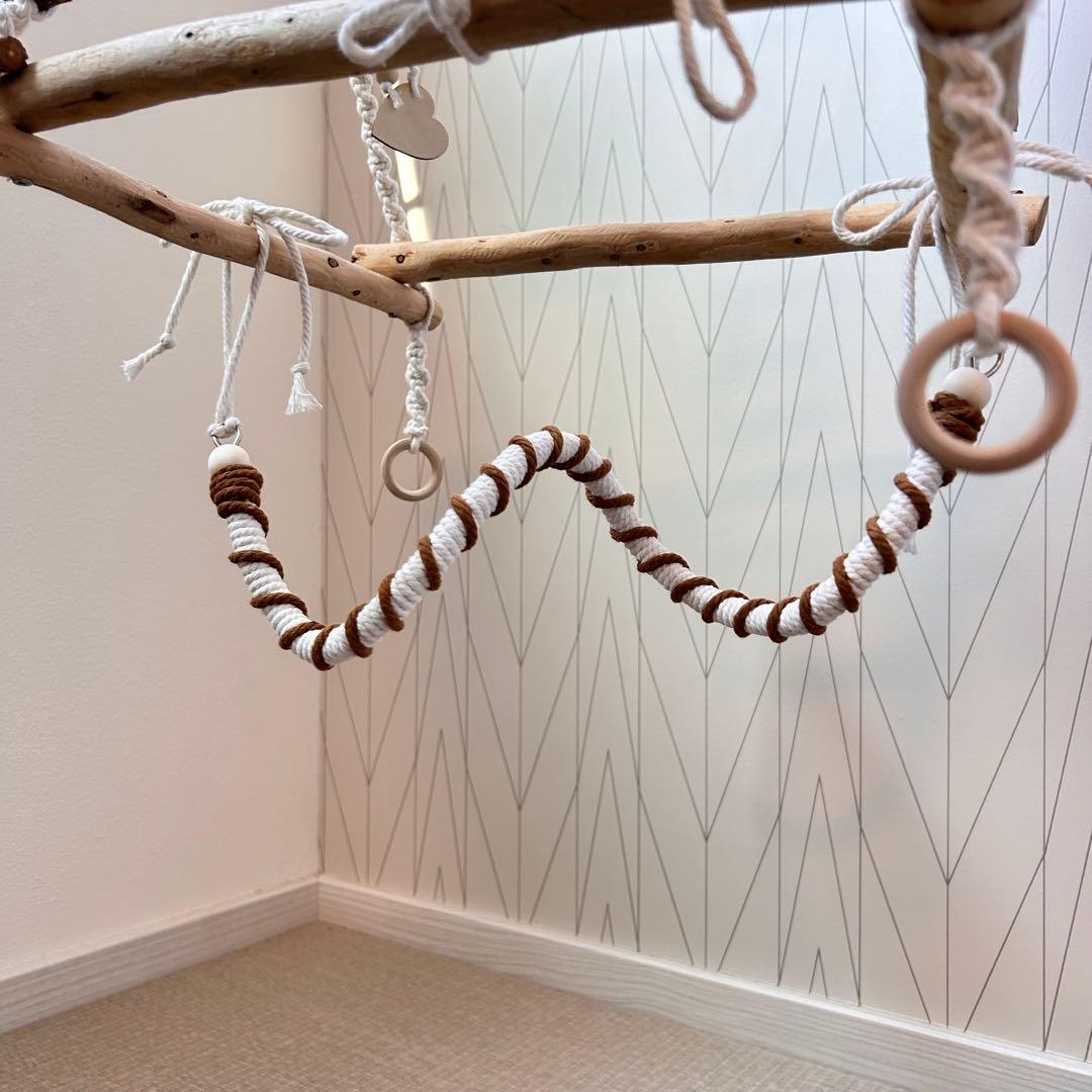 157 流木バードアスレチック 吊り下げ式バードジムバードトイ