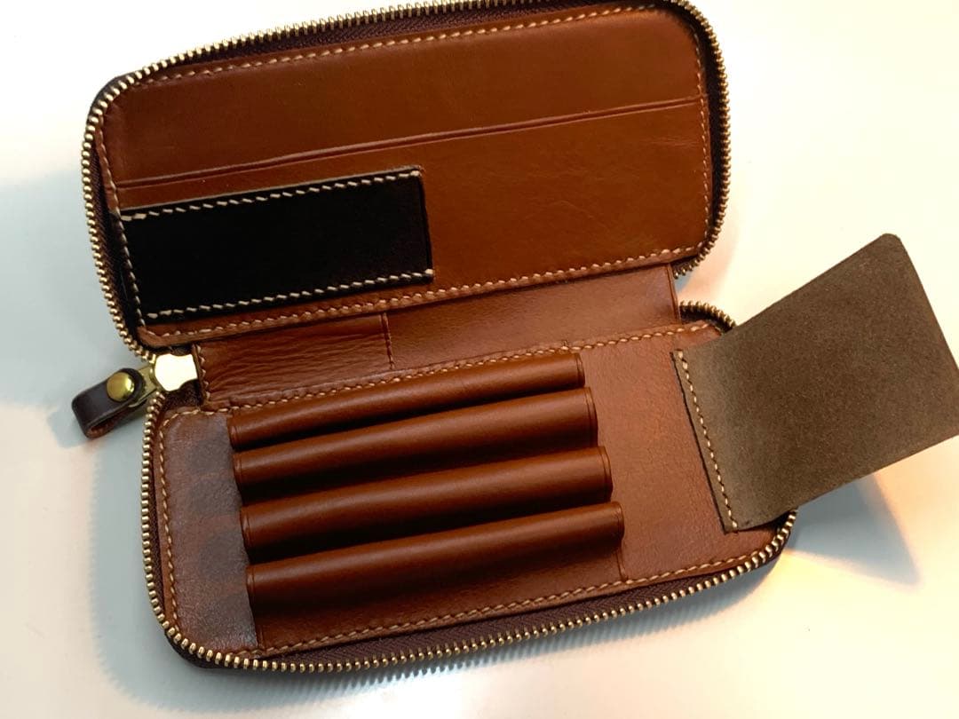 姫路レザー ラウンドジップペンケース 検索用 バハギア 野原工芸 工房楔