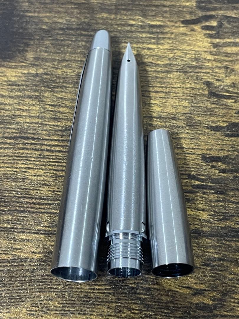 試筆のみ 1975年製 ペン先軸一体型 字幅F ミュー 万年筆 H1175