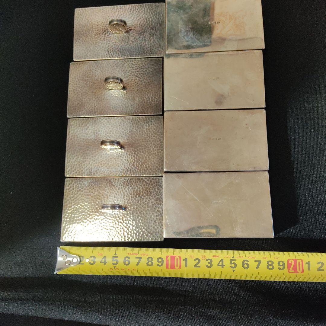 シルバー製。銀製。SILVER970。 ケース箱。家紋。丸に剣に片喰。約450g