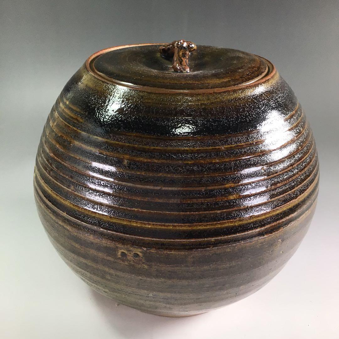 Ｐ８８９　水指　『粟田焼』『伊東陶山造』　木箱　茶道具