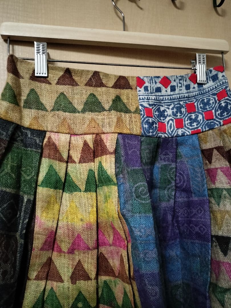 エスニック　バールンパンツ　天然コットン　藍染　新品　タイ製B80