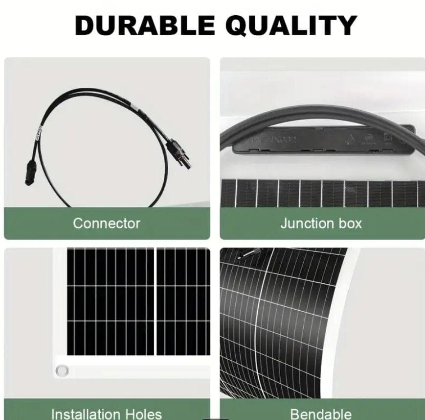 0916 曲がる! 100W2枚で200W ソーラーパネルキット コントローラー