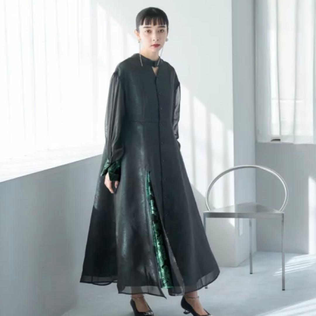 HARE ハレ　ジャガード　ロングワンピース　オケージョン　シアー