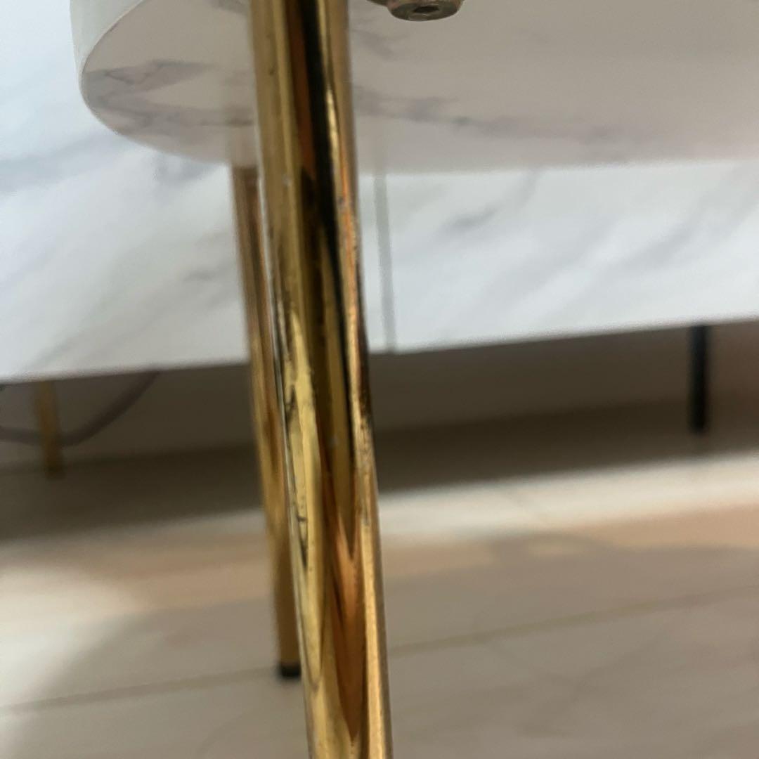 フランフラン レガートコーヒーテーブルS ゴールド×マーブル ガラス