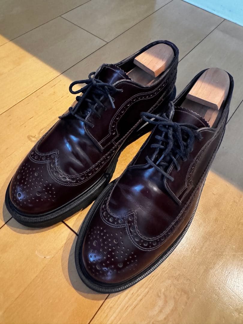 Loake ダークブラウン レザー ウィングチップ