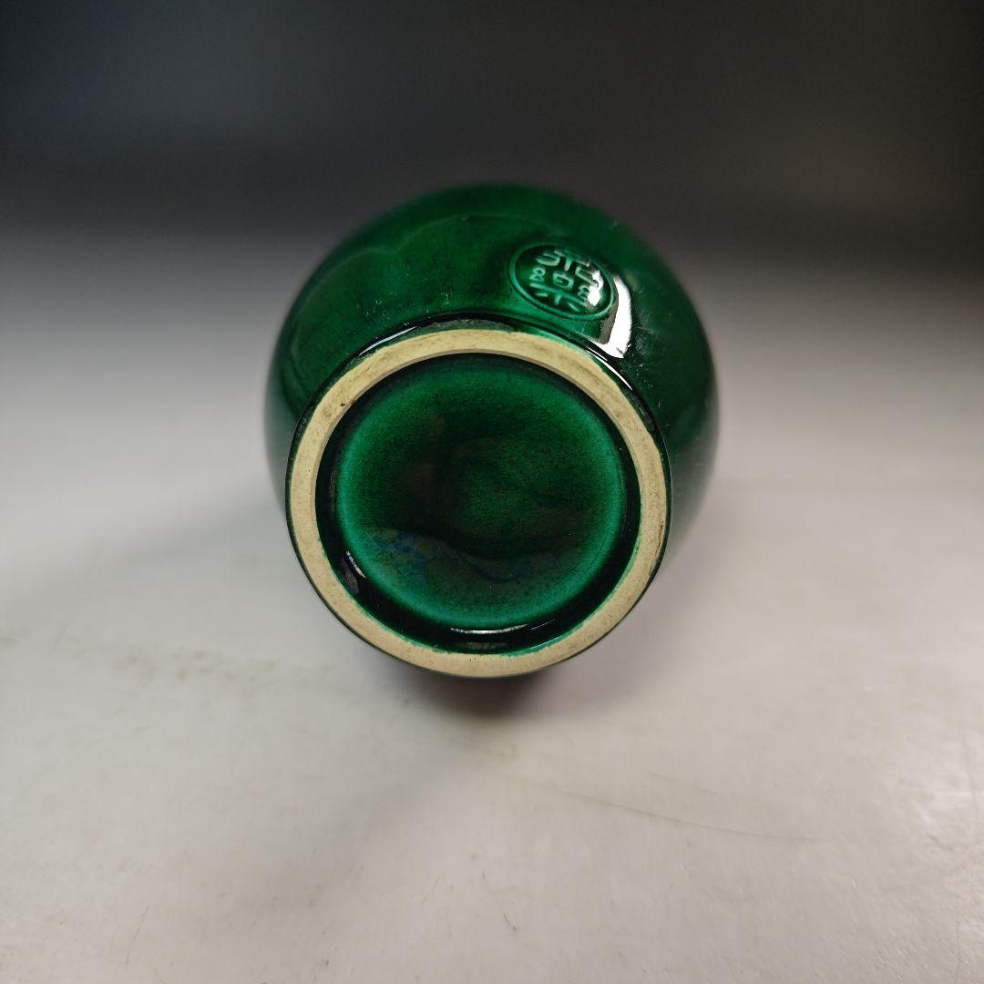 ウ219 花瓶『永楽善五郎造』『淡々斎極箱 青交趾鶴寿花入』