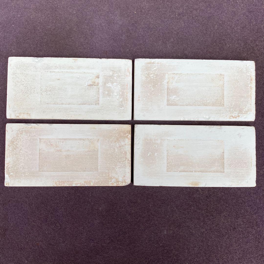 ハンドメイド日本製アンティークマジョリカタイル⑨A4枚セット