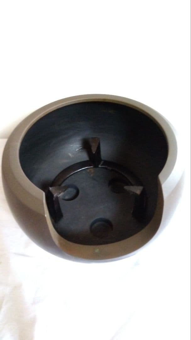 茶道具 大西風炉 風炉釜(前欠け風炉) 宗勘作 五徳 漆敷板付き 未