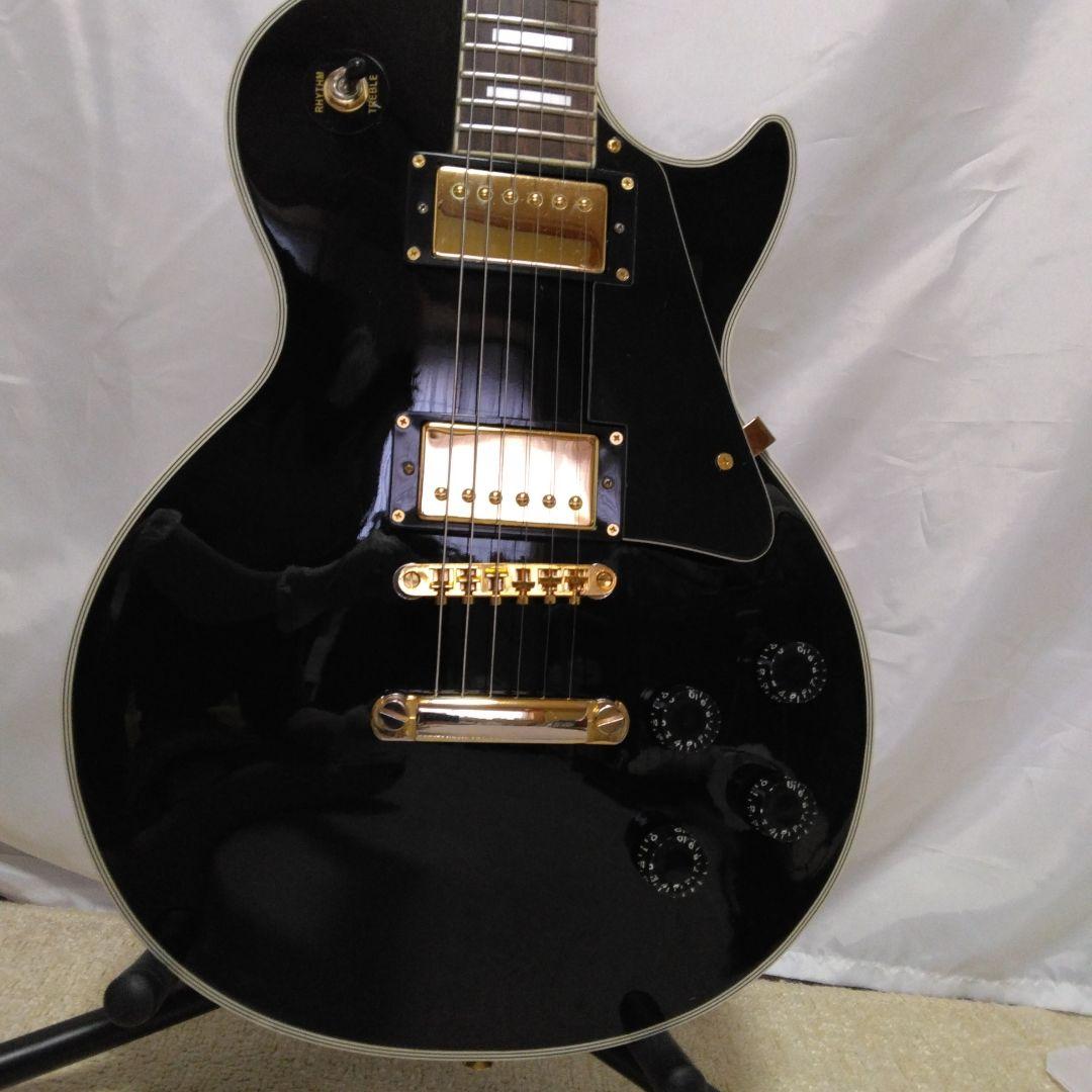 レスポール カスタムモデル 黒 メイソン/ソフトケース ベルト シールド付き