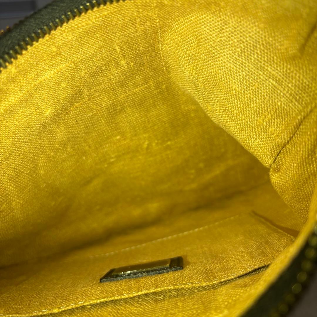 FENDI フェンディ パンサー ヒョウ柄 ハンドバッグ レザー ビーズ