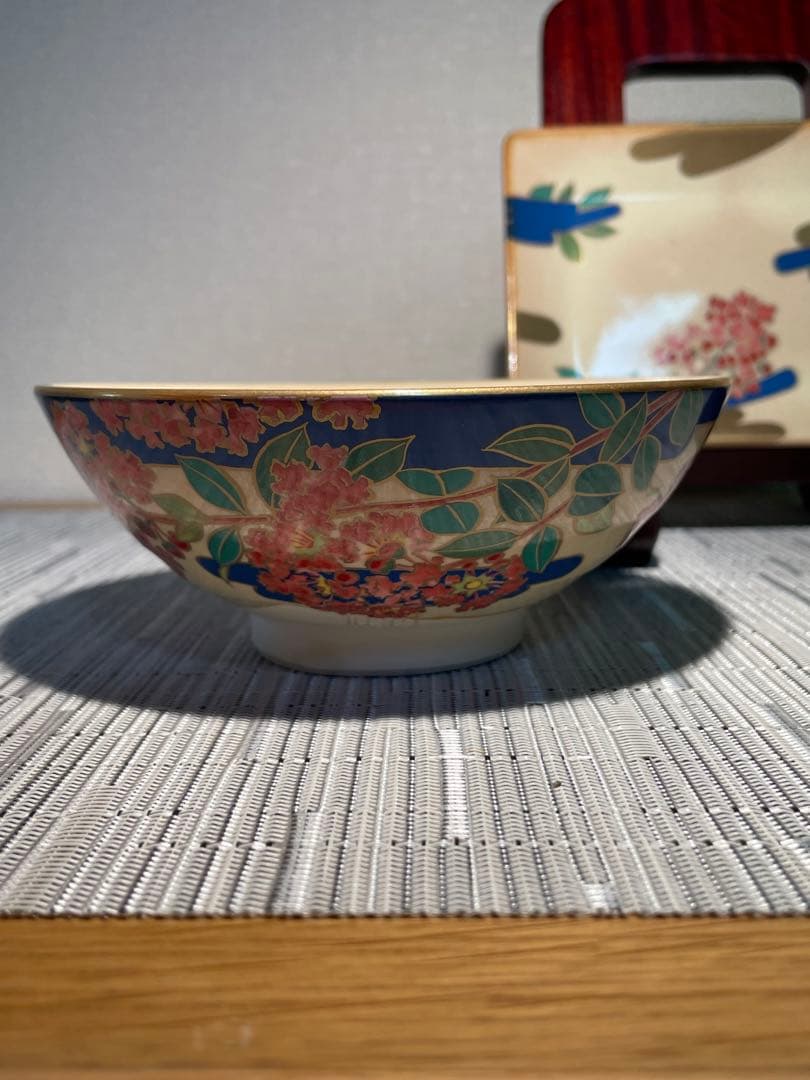 132桑野むつ子 京都 御所の花十二ヶ月【8月百日紅】抹茶椀・和