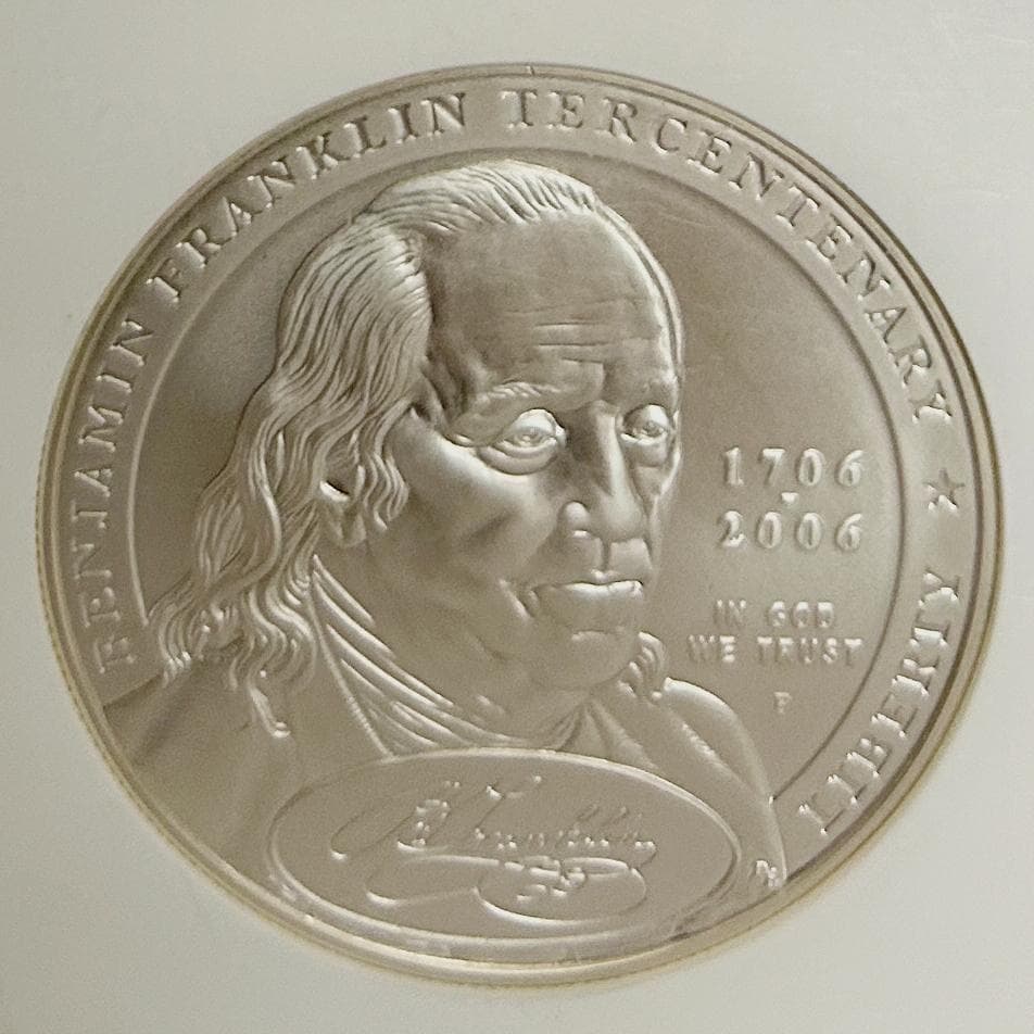 ベン・フランクリン記念コイン2006年米国NGCMS70 1534882-010