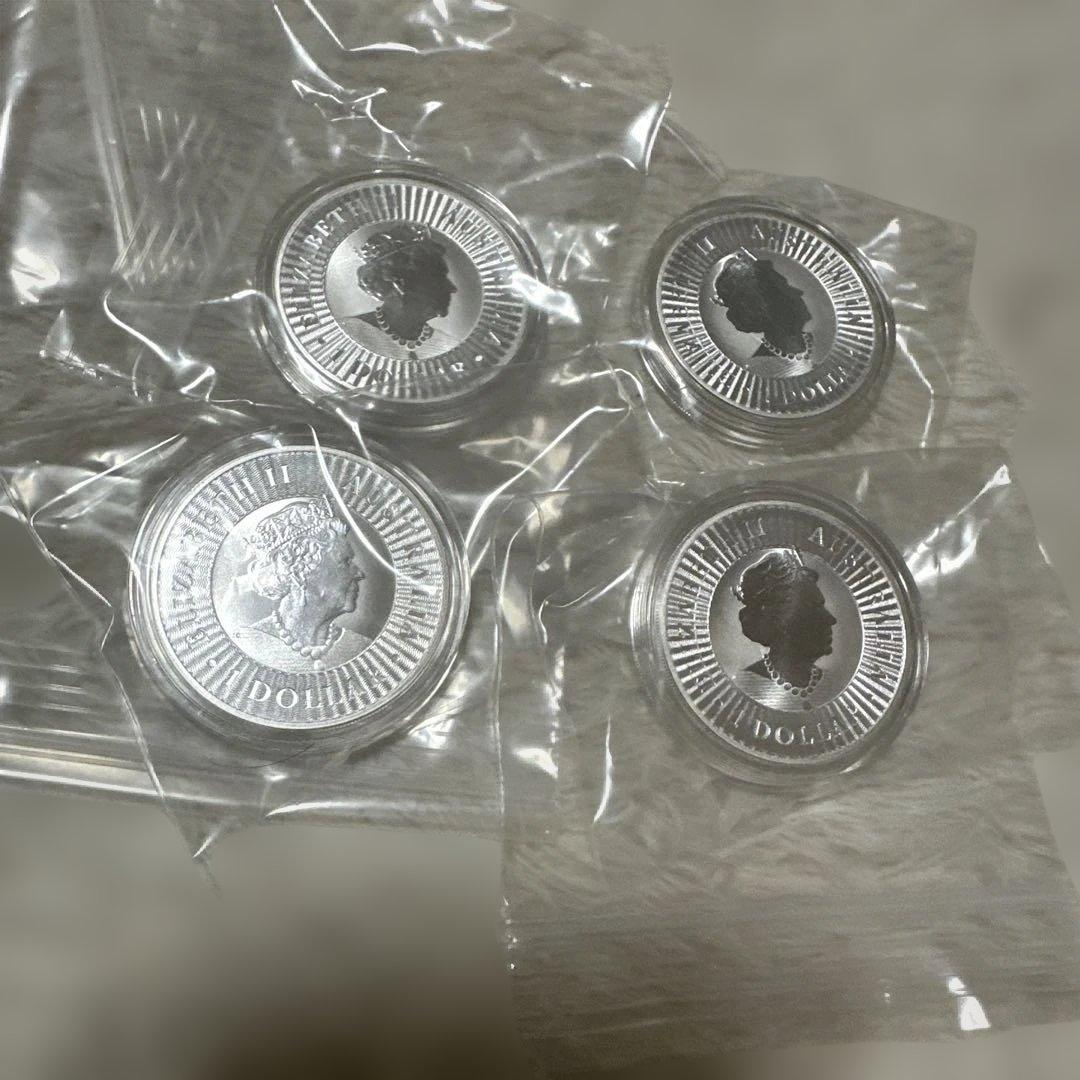 オーストラリアカンガルー銀貨 99.9% 2021年 エリザベス女王 4枚セット