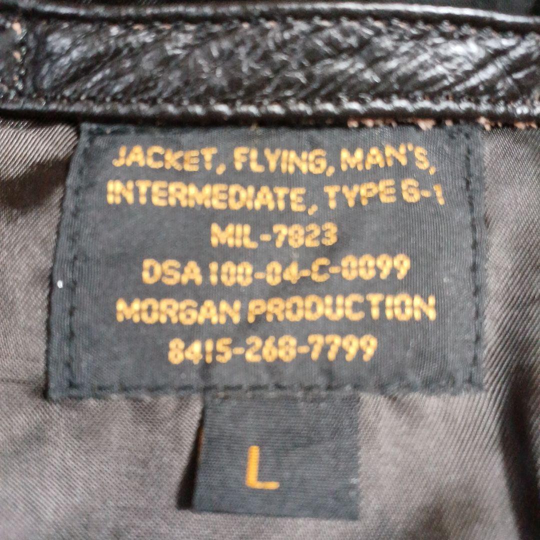 美品 MORGAN G-1NAVYエンボスジャケット 焦茶 L