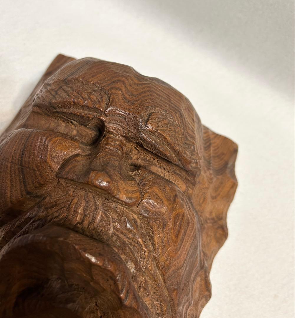 アイヌ彫刻 路清作 木彫 民族 男性 置物 木彫り 北海道 インテリア