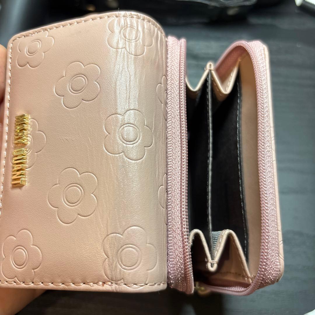 MARY QUANT 花柄三つ折り財布 ベージュ - メルカリ
