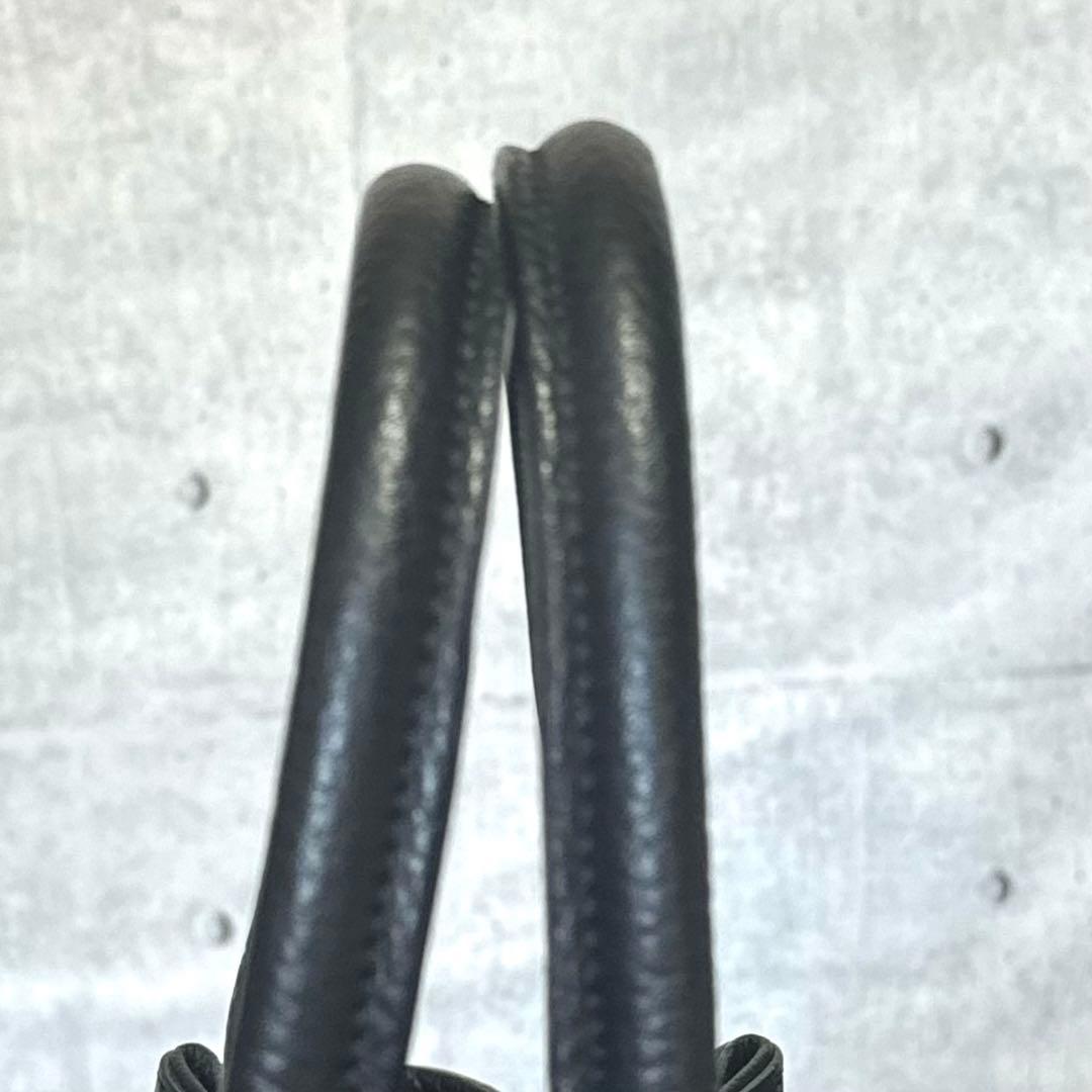 専用品WAKO 銀座和光 シボ革 レザー 黒 ゴールド金具 ハンドバッグ