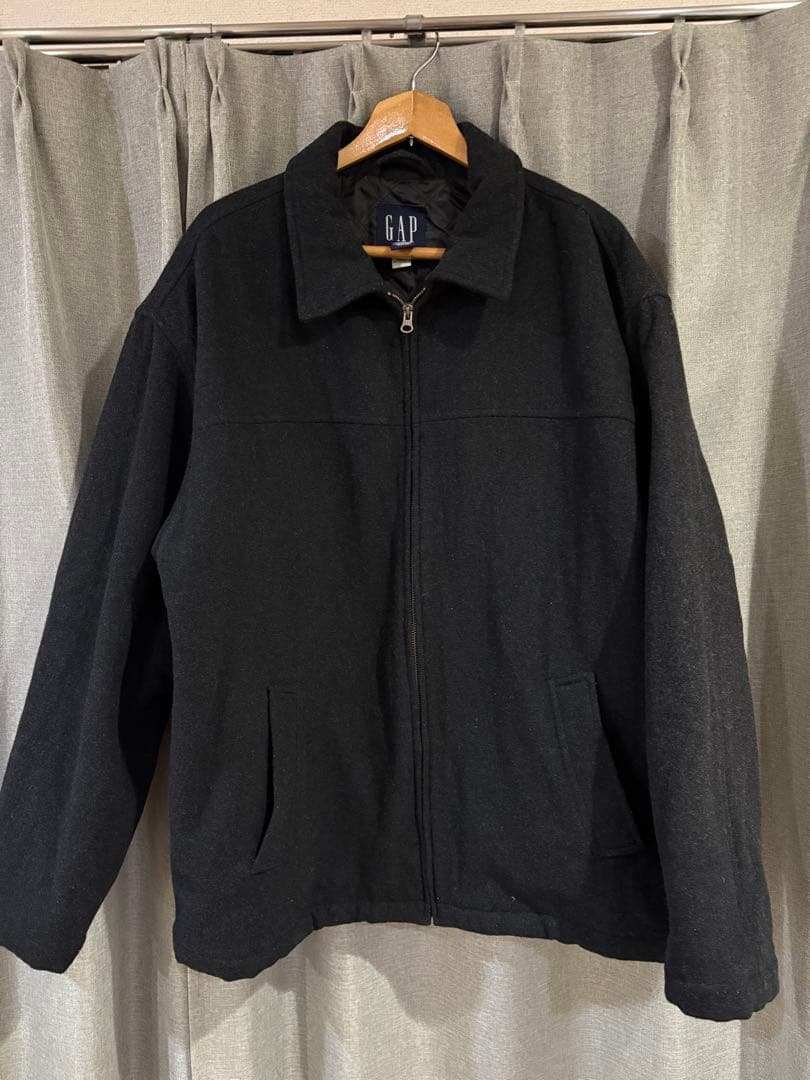 00s OLD GAP ウール ドリズラージャケット ブラック 裏地キルティング