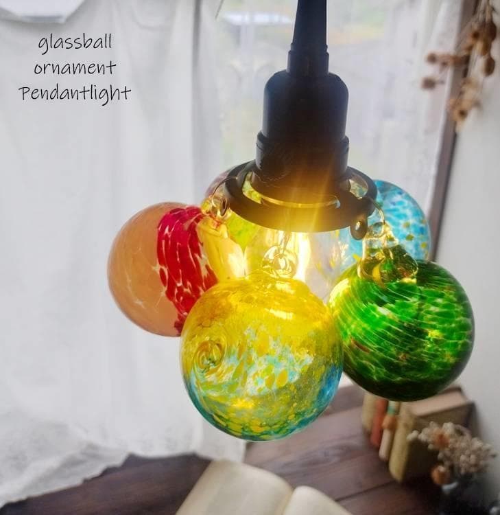 昭和レトロなガラスペンダントライトカラフルボールバブルアンティーク