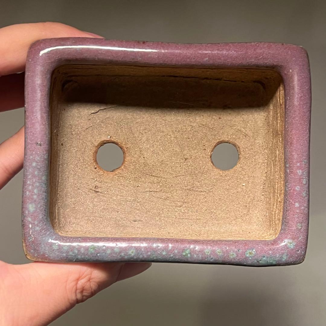 836.秋直 外緣切立長方 盆栽鉢 植木鉢 10*7.9*4.1cm