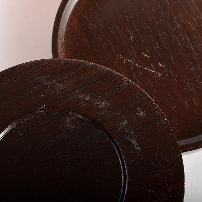 茶道具　唐木紫檀製　螺鈿装飾　花文　香合　M　R5949