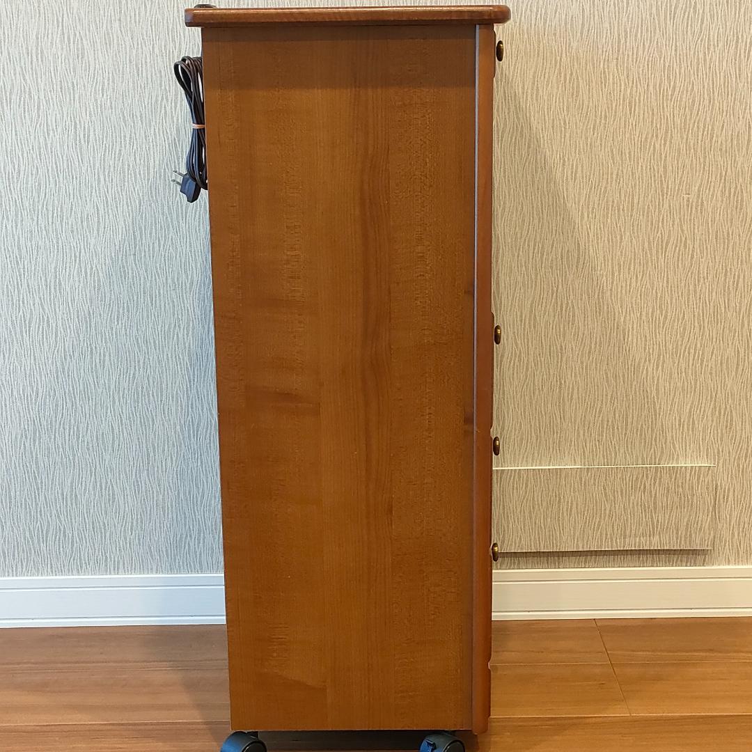 曙工芸 キャビネット パイン材 キャスター コンセント付き