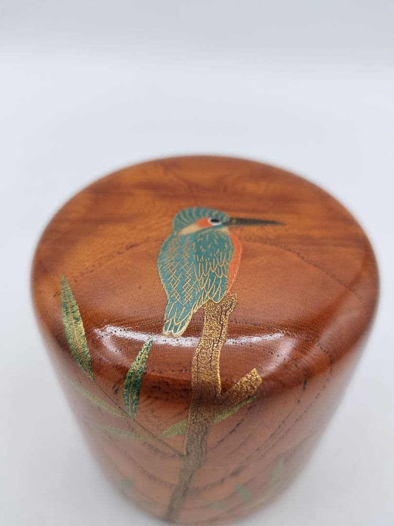 c666 寸胴茶器 﨔 翡翠蒔絵 中村宗悦 木箱 茶道具 古物