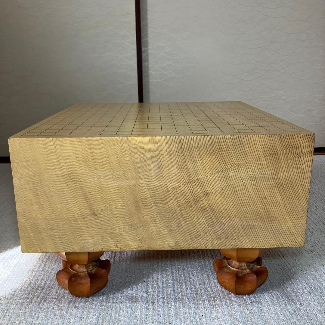 へそ　本榧　囲碁盤　碁石　脚付盤　蛤白 那智黒　はまぐり碁石　セット