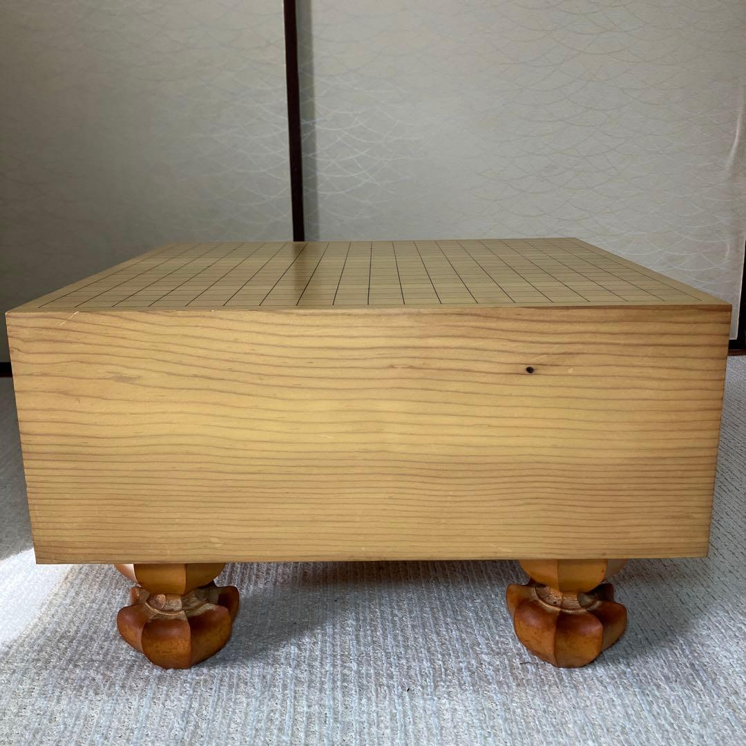 へそ　本榧　囲碁盤　碁石　脚付盤　蛤白 那智黒　はまぐり碁石　セット