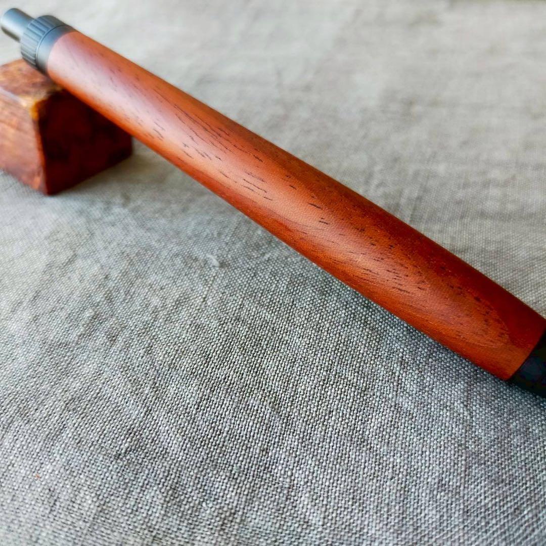 アンティークキューバンマホガニー　ハンドメイド　木軸シャープペン　0.5mm