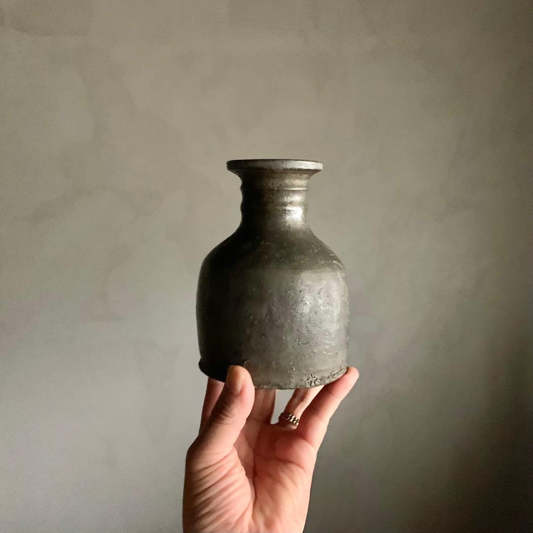 能野焼 薩摩苗代川焼 仏花器 古美術 古道具 アンティーク 花入 徳利