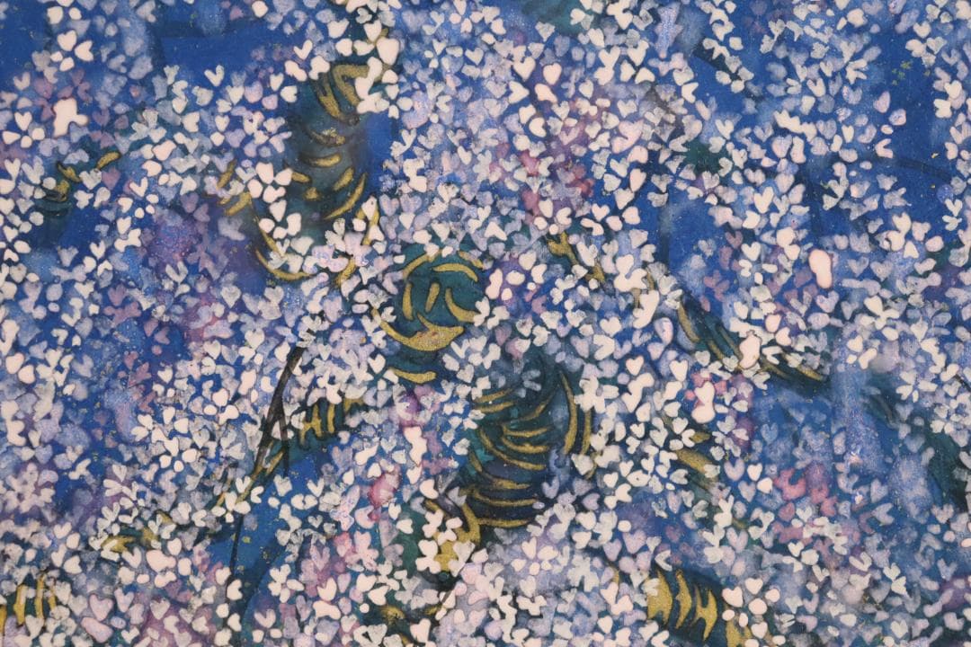 真作保証 平松礼二 「桜月」 日本画3号 共シール タトウ箱付 宵桜 傑作品