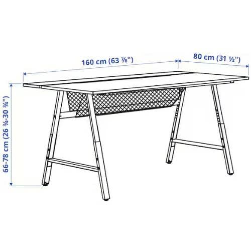 UTESPELARE ウーテスペラレゲーミングデスク ブラック 160x80cm