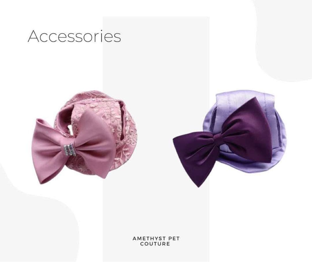 Amethyst Pet Coutureピンクフリルドレス・リボン付き