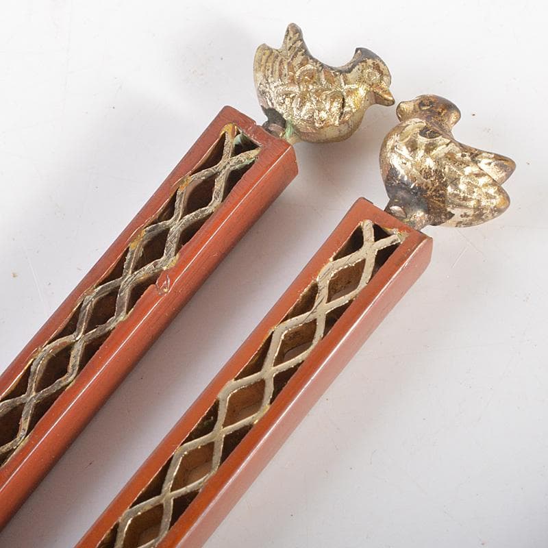 茶道具　銅製　鉄製　火箸　2点　まとめて　箱付　N　5971