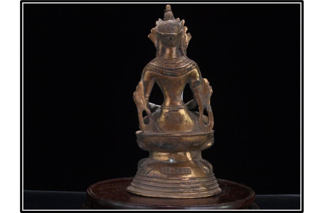 貴重品　唐時代銅製仏像　唐物骨董品 古美術 DE859B2-3