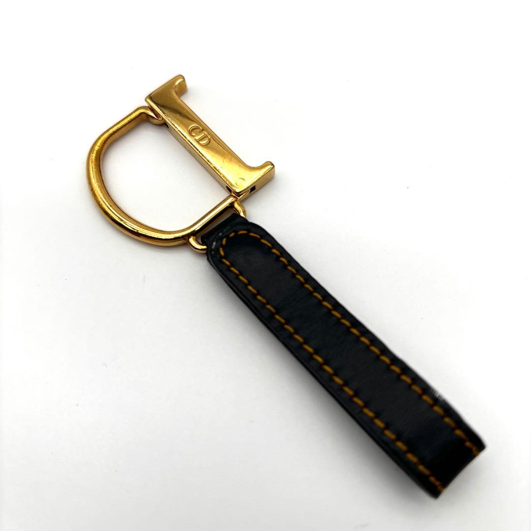 【正規品】ディオール ケース サドル トロッター キーリング ネイビー 金