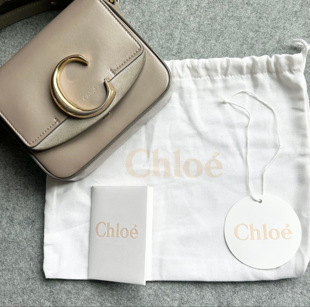 美品 Chloe C シー ミニバッグ ショルダーバッグ グレージュ　本革