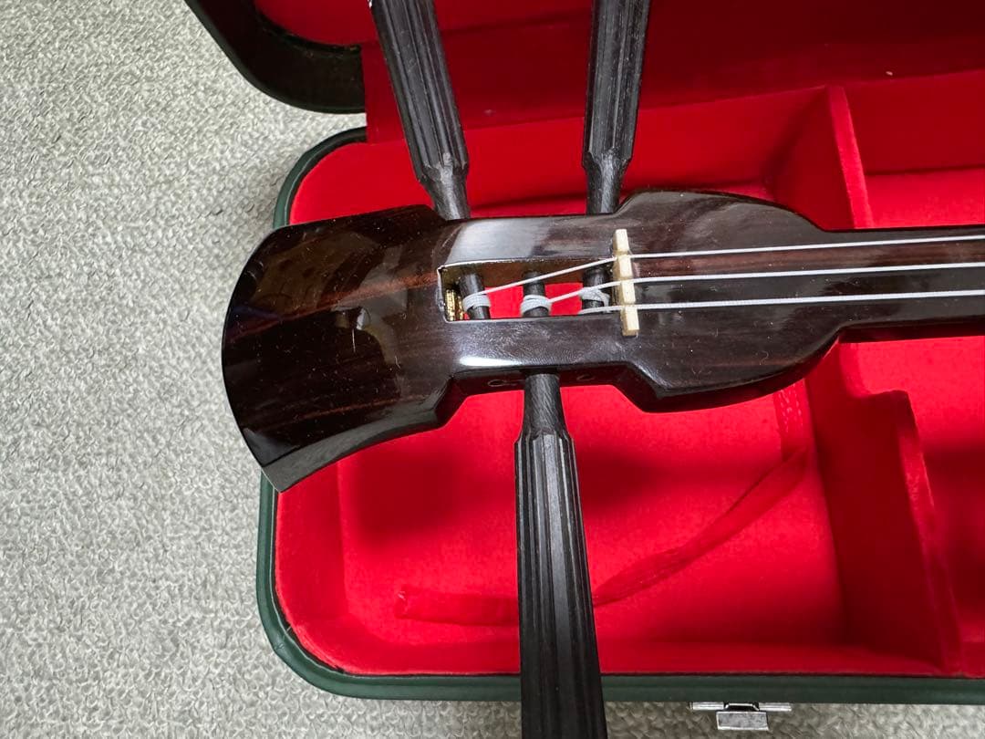 宮古木工芸 縞黒檀/カマゴン棹 本皮1枚張り三線 宮古木工芸 縞黒檀